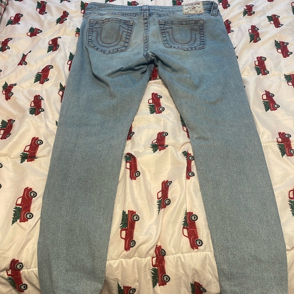 Pink Stitched True Religion Women Jeans